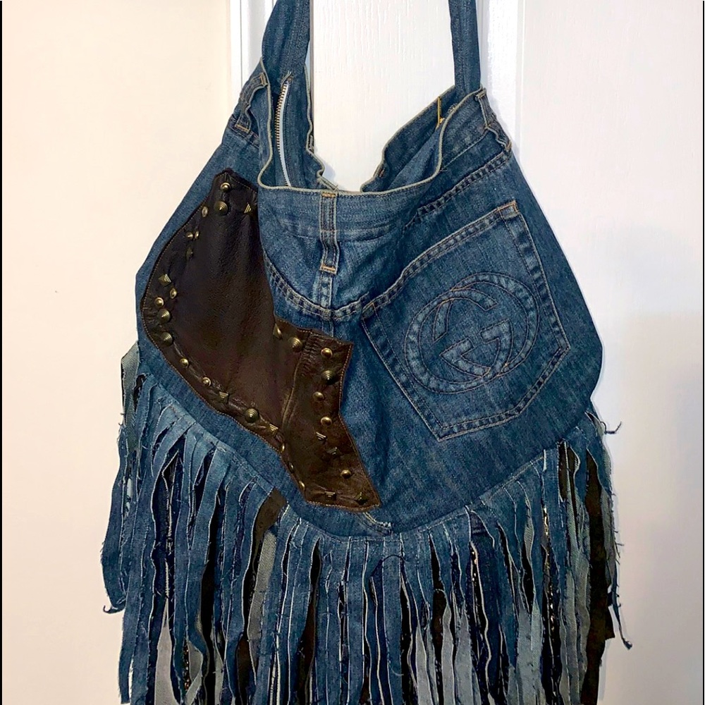 ❤️GUCCI💚Vintage Jeans Crossbody Hobo Handbag🌟